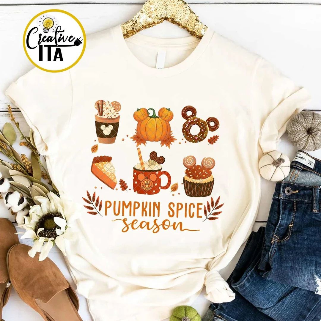 Disney Pumpkin Spice T-shirt, Disney Fall Sweatshirt, Fall Vibes shirts, Fall Disney Vacation, Di... | Etsy (US)
