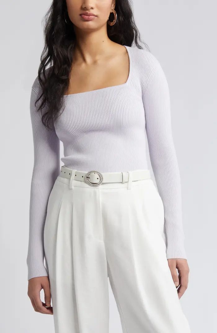 Luxe Sculpt Square Neck Long Sleeve Top | Nordstrom