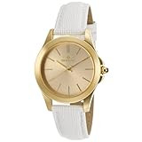 Invicta Women's 15149 "Angel" 18k Yellow Gold Ion-Plated Stainless Steel and White Leather Watch | Amazon (US)