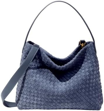 Faux Suede Woven Tote Bag for Women, Large Hobo Shoulder Purse | Amazon (US)