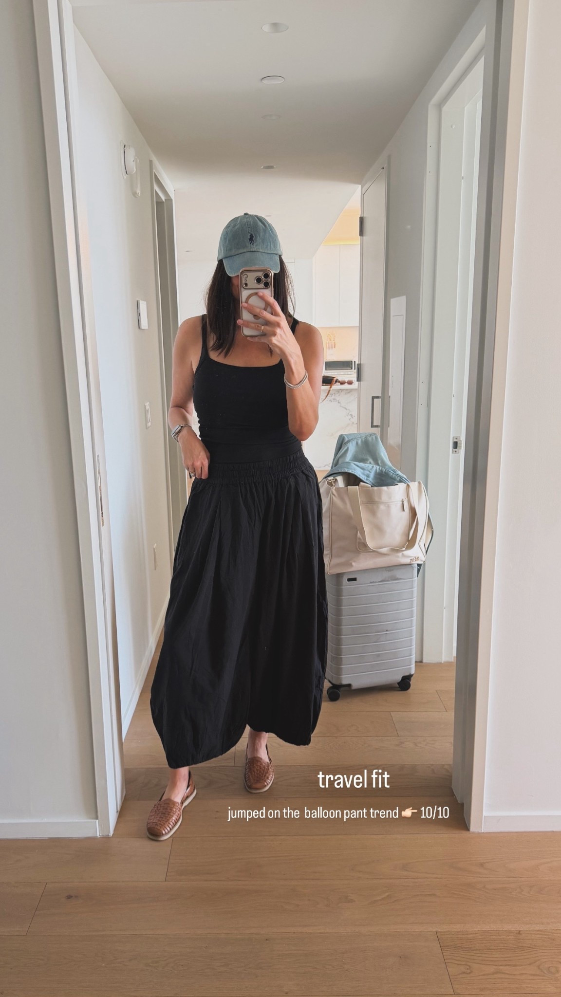 Okay… the balloon pant trend… love. And these pants from Free People are so comfortable and feel they run TTS. Wearing a medium. I’m 5’11 for reference. Perfect travel outfit. Comfortable and elevated 👏🏻 

#LTKOver40 #LTKTravel #LTKootd