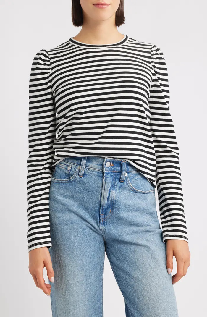 Easy Puff Long Sleeve Stripe Top | Nordstrom