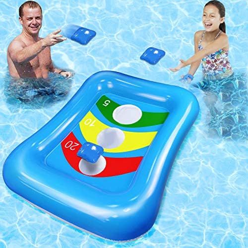 Camlinbo Pool Toys Bean Bag Toss Games Inflatable Floating Cornhole Board Set Toss Toys for Kids ... | Amazon (US)