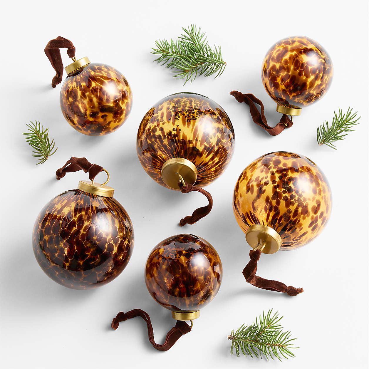 Tortoise Christmas Tree Ornaments, Boxed Set of 6 + Reviews | Crate & Barrel | Crate & Barrel
