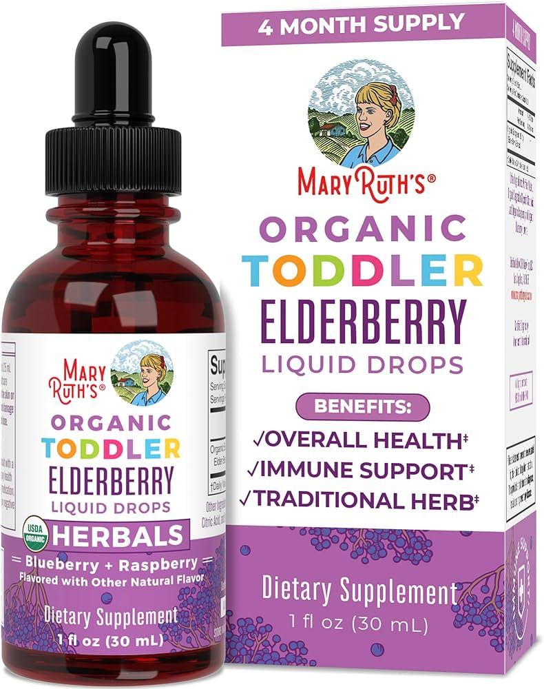 MaryRuth Organics Toddler Elderberry Liquid Drops | USDA Organic | Black Elderberry Supplement fo... | Amazon (US)