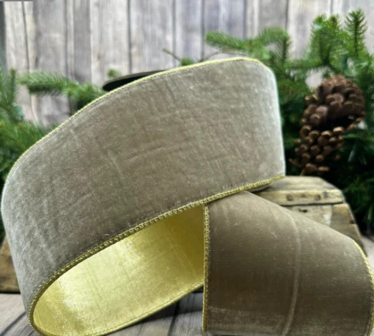 Platinum Velvet Ribbon - 4" | 305 Deco Living & Co