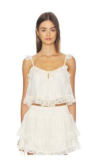 SPELL Labyrinth Lace Cami in Cream. - size XL | Revolve Clothing (Global)