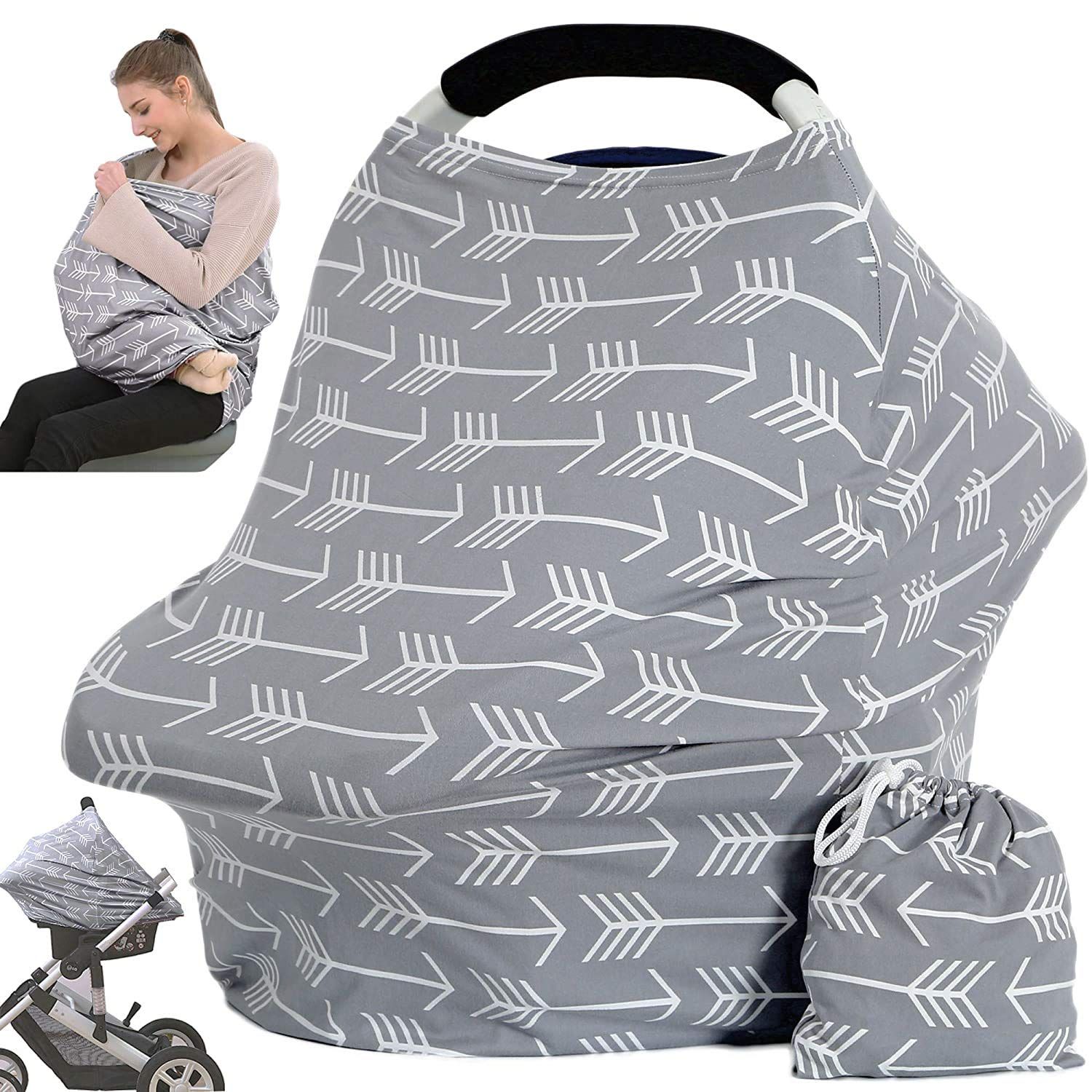 Car Seat Canopy Breastfeeding Cover - Multi Use Baby Stroller and Carseat Cover, Breastfeeding Co... | Amazon (US)