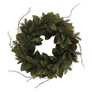 Pine & Magnolia Wreath with Handcrafted Boughs & Real Pinecones for Festive Decor | Ballard Designs, Inc.