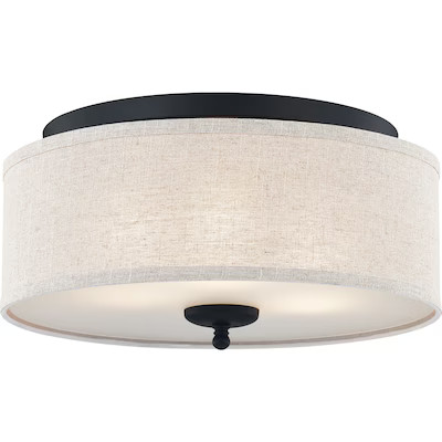 Quoizel  Blanche 3-Light 16-in Matte Black Incandescent Flush Mount Light | Lowe's