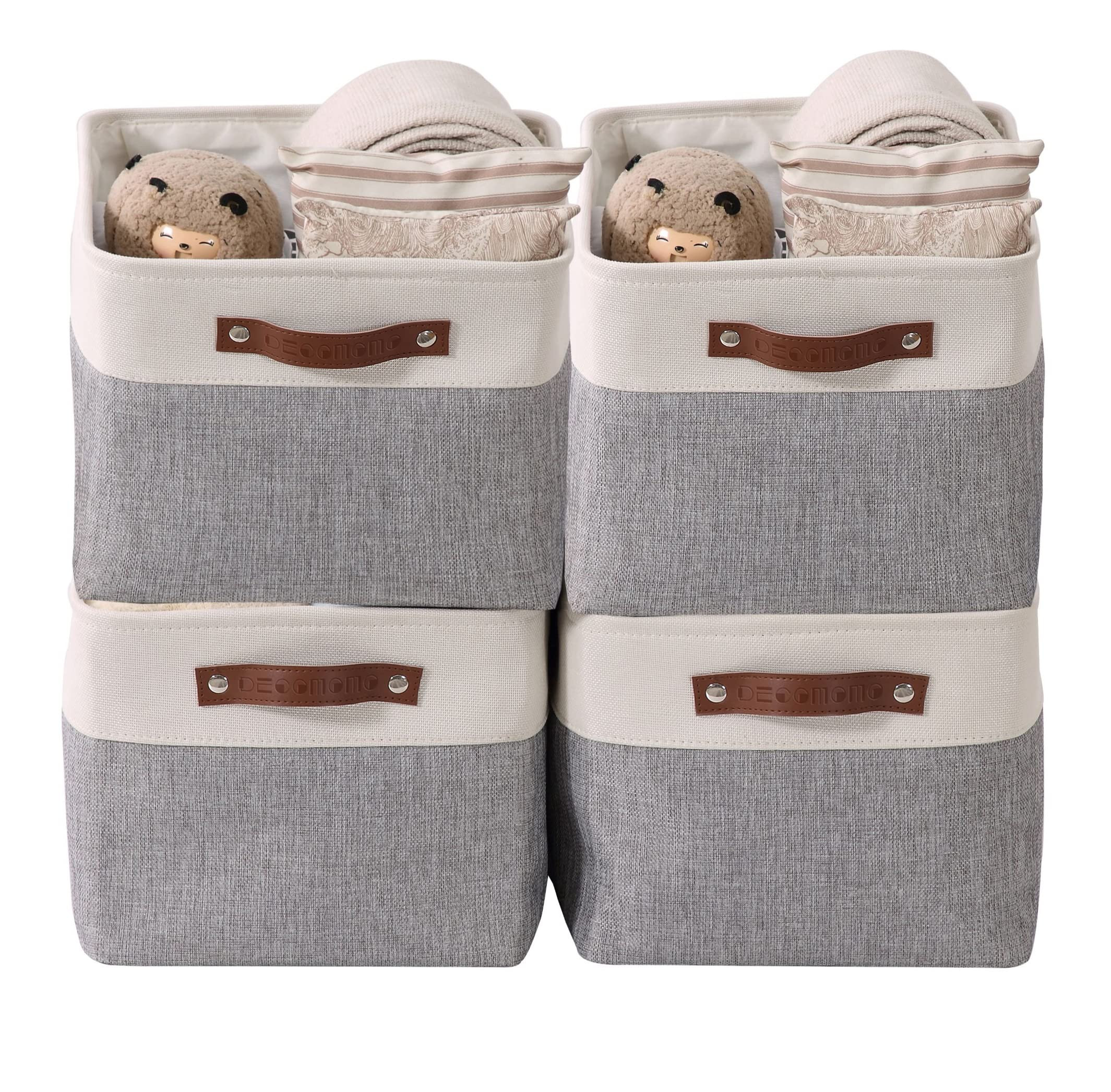 DECOMOMO Storage Baskets for Shelves - Fabric Closet Organizers and Storage Bins, Perfect Baskets... | Amazon (US)