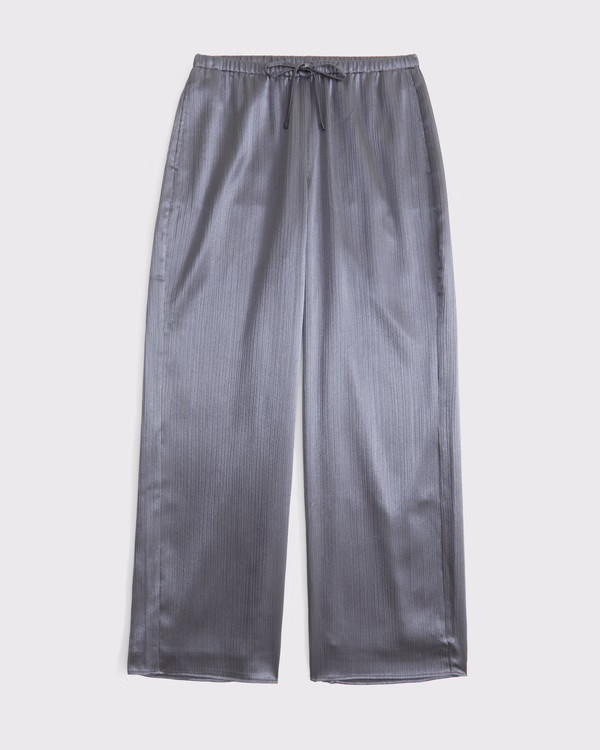 Textured Satin Pull-On Pant | Abercrombie & Fitch (US)