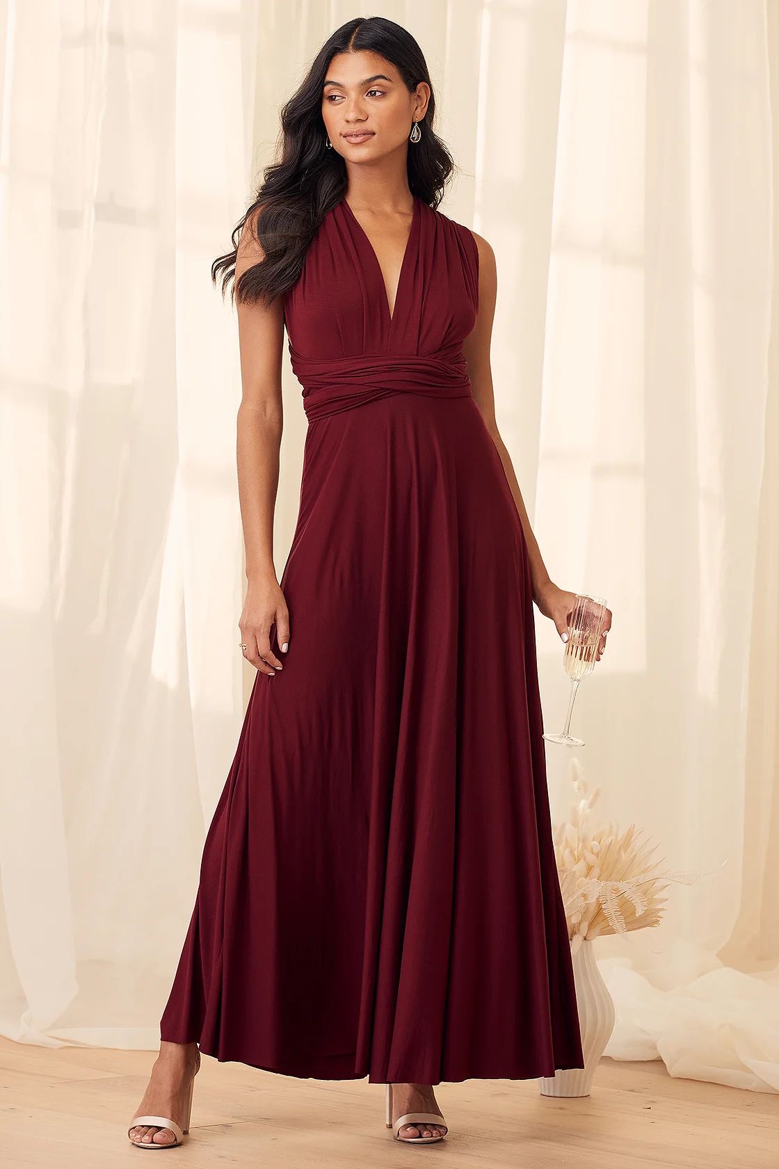Tricks of the Trade Burgundy Maxi Dress | Lulus (US)