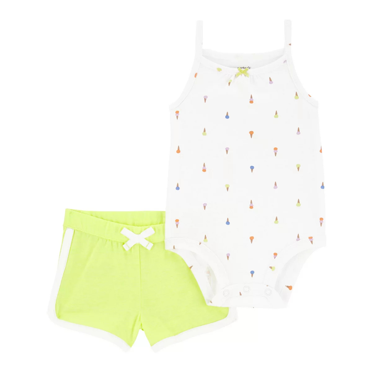 Baby Girl Carter's Ice Cream Allover Print Tank Bodysuit & Shorts Set | Kohl's