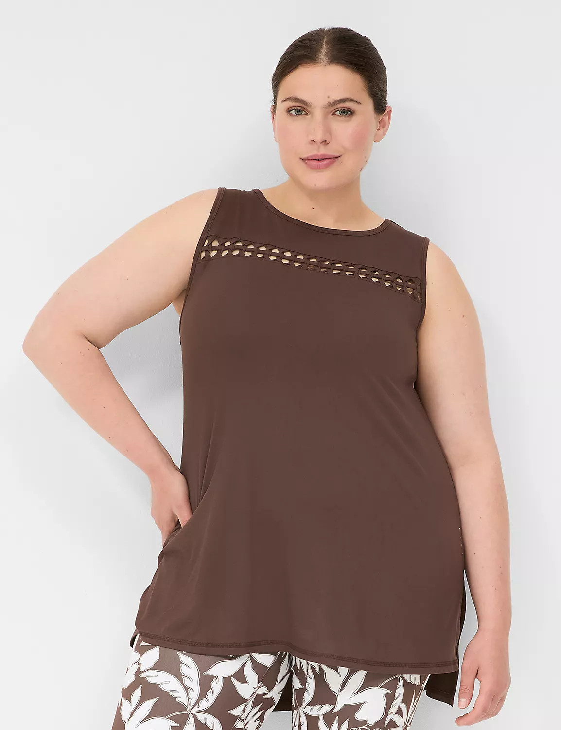 LIVI Crew-Neck Macrame Tank | LaneBryant | Lane Bryant (US)