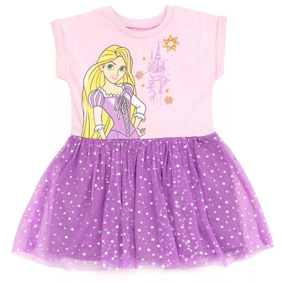 Disney Princess Belle Little Girls Tulle Dress Yellow 7-8 | Target