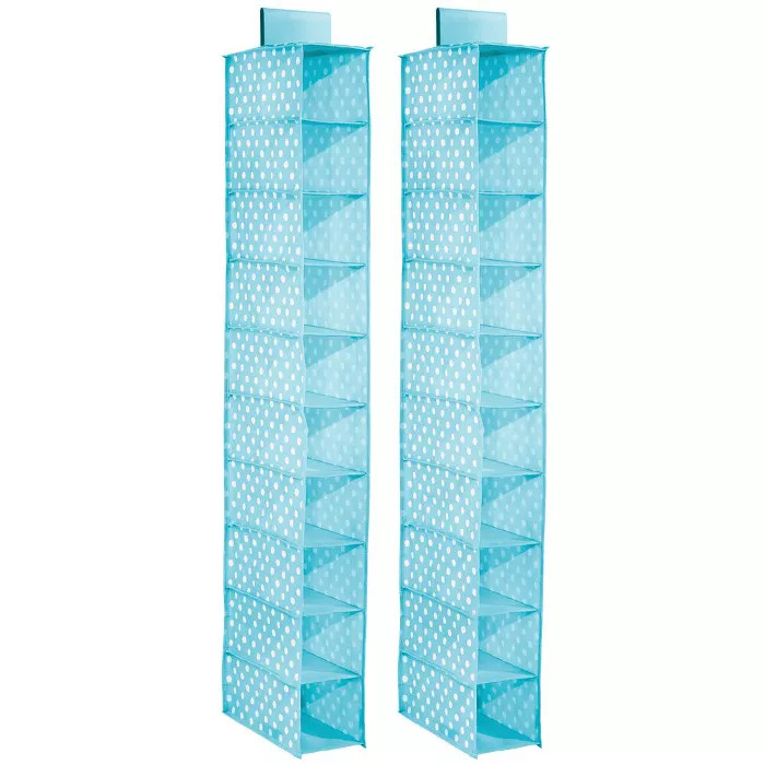 mDesign Kids Fabric Over Closet Rod Hanging Storage, 10 Shelf | Target
