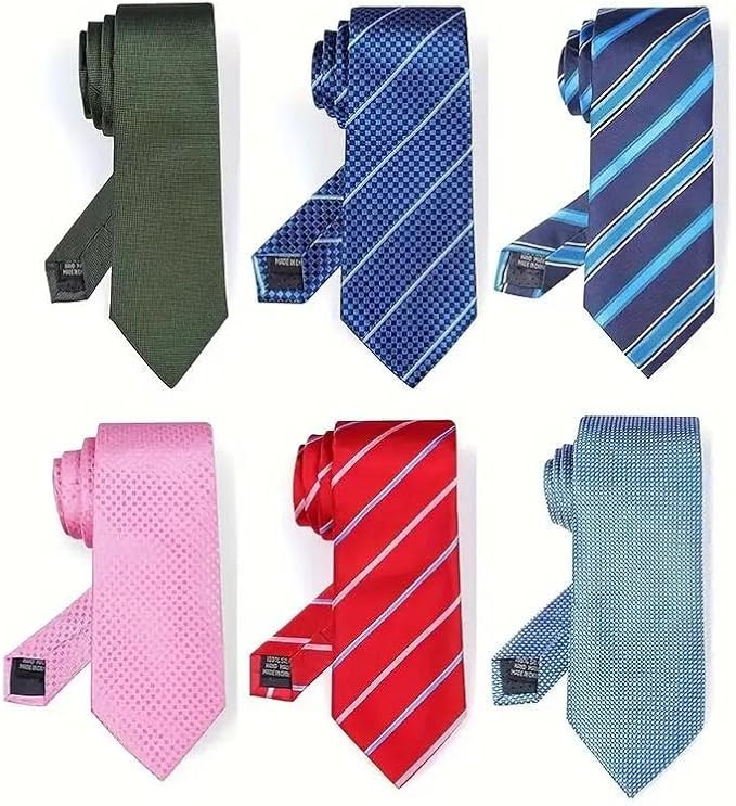 WeiShang Lot 6 PCS Classic Men's Silk Tie Necktie Woven JACQUARD Neck Ties | Amazon (US)