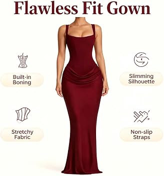 Women's Corset Prom Dresses Satin Mermaid Long Formal Dress Square Neck Wide Straps Bodycon Eveni... | Amazon (US)