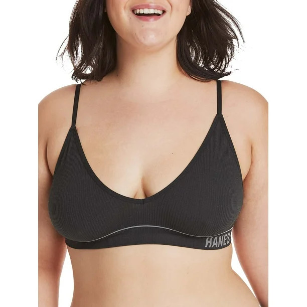 Hanes Originals Women’s Seamless Rib Triangle Bralette, ComfortFlex Fit, Style MHB005 | Walmart (US)