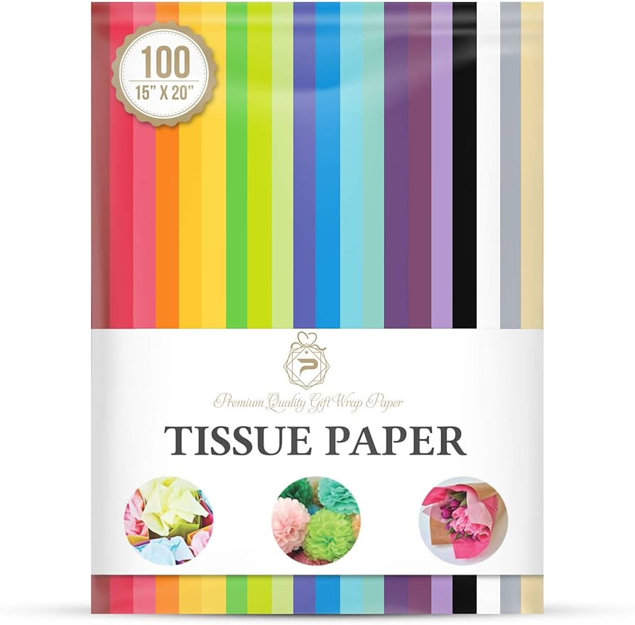 Tissue Paper for Gift Wrapping (100 Sheets) 20 Assorted Colors, Gift Bags, Packaging, Floral, Bir... | Amazon (US)