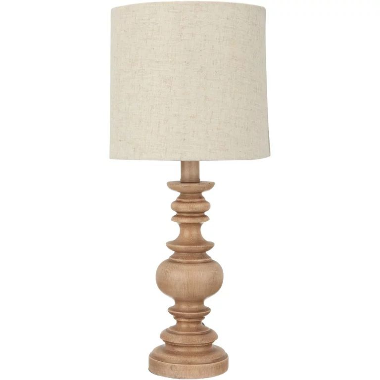 Mainstays Traditional Brown Washed Wood Table Lamp | Walmart (US)