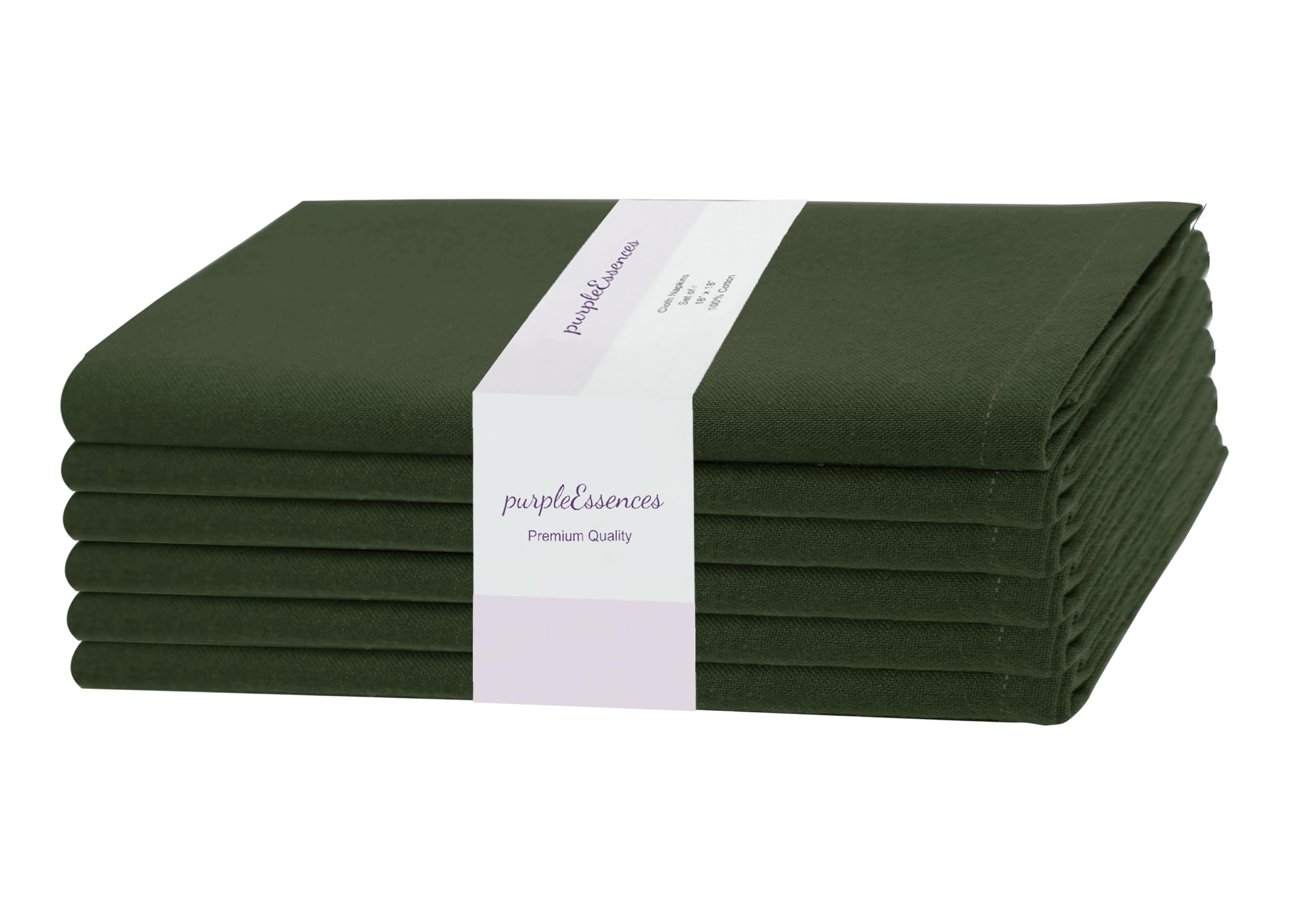 PurpleEssences Set of 6 Cloth Dinner Napkins 100% Cotton 18x18 Inch - Soft Durable Washable - Ide... | Amazon (US)