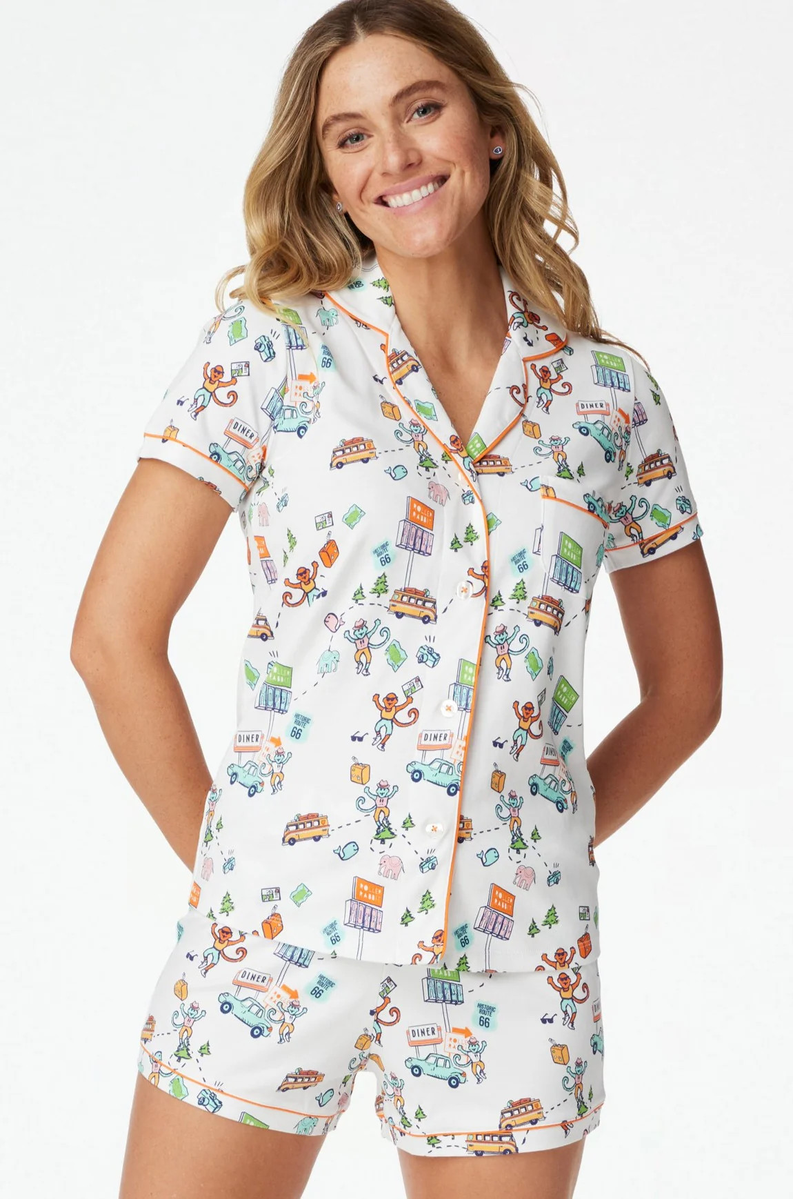 On The Road Polo Pajamas | Roller Rabbit | Roller Rabbit