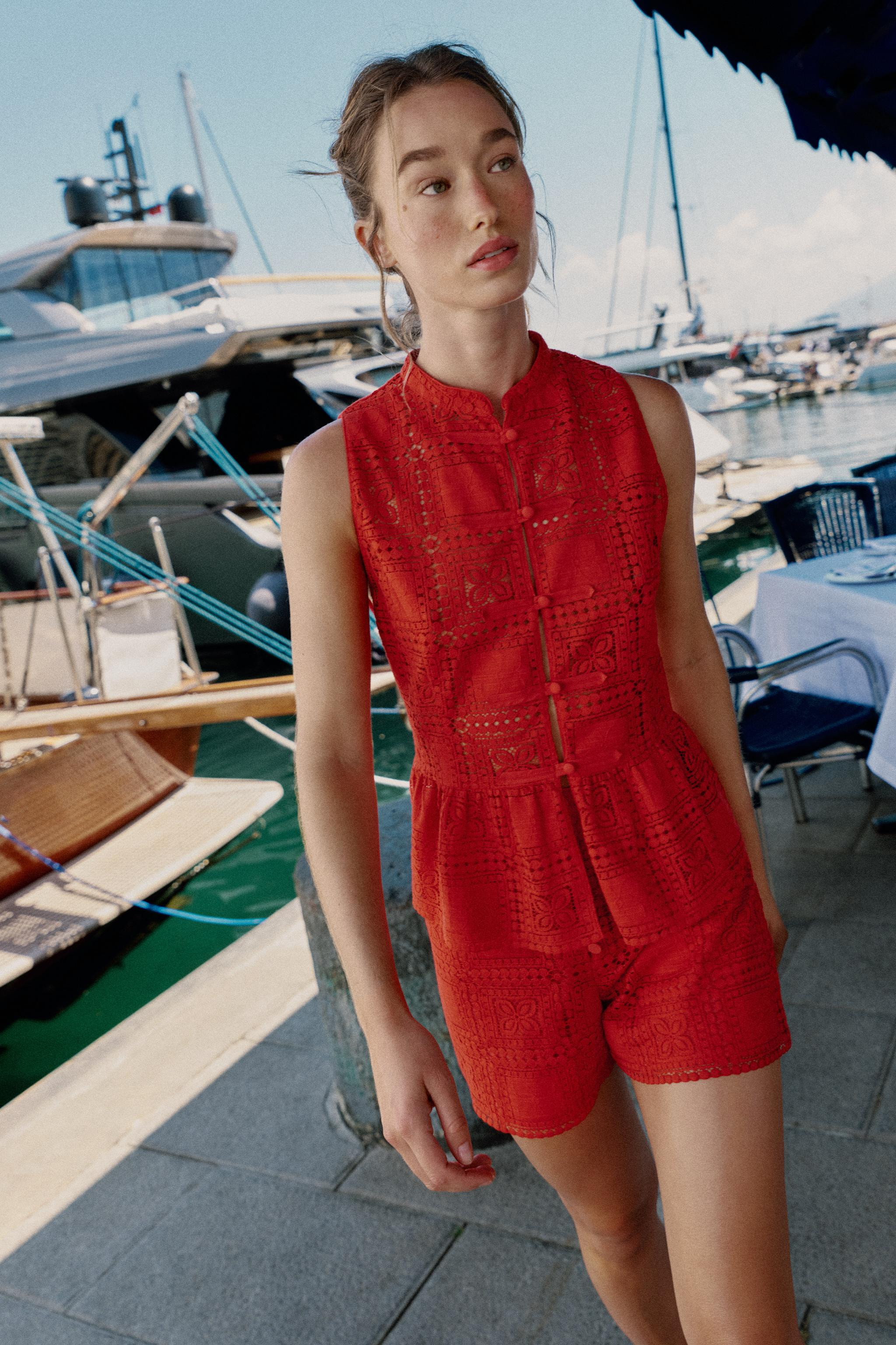 GUIPURE LACE SHORTS | Zara US