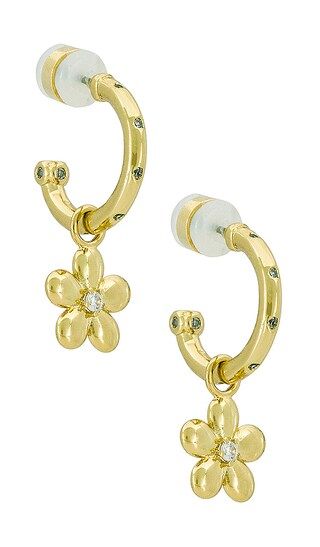 The Diamonte Daisy Hoops in Gold | Revolve Clothing (Global)