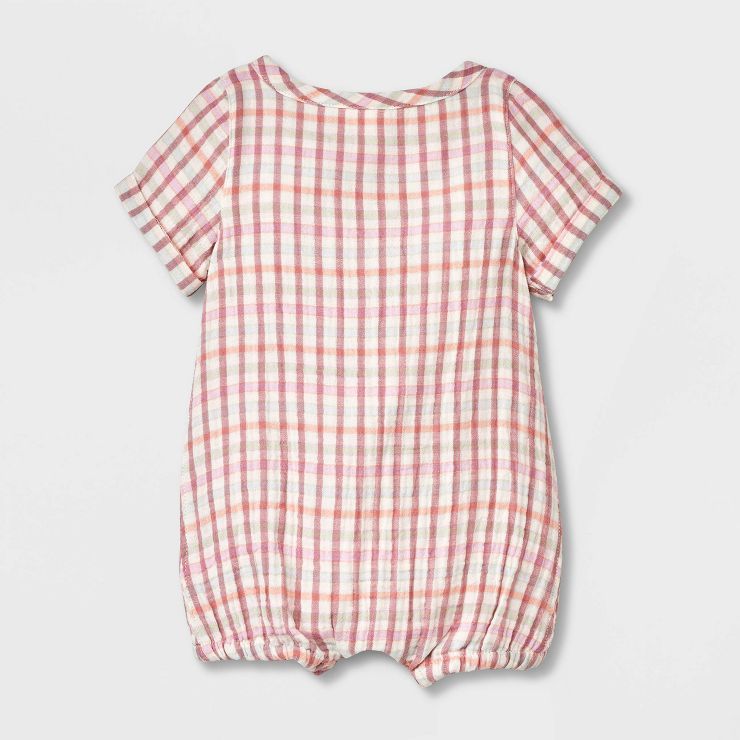 Babys' Gingham Romper - Cat & Jack; Cream | Target