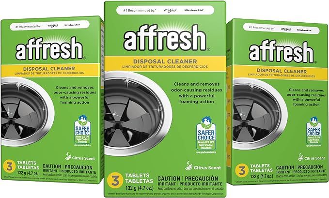 Affresh Garbage Disposal Cleaner, Removes Odor-Causing Residues, 9 Tablets [3 Pack] | Amazon (US)