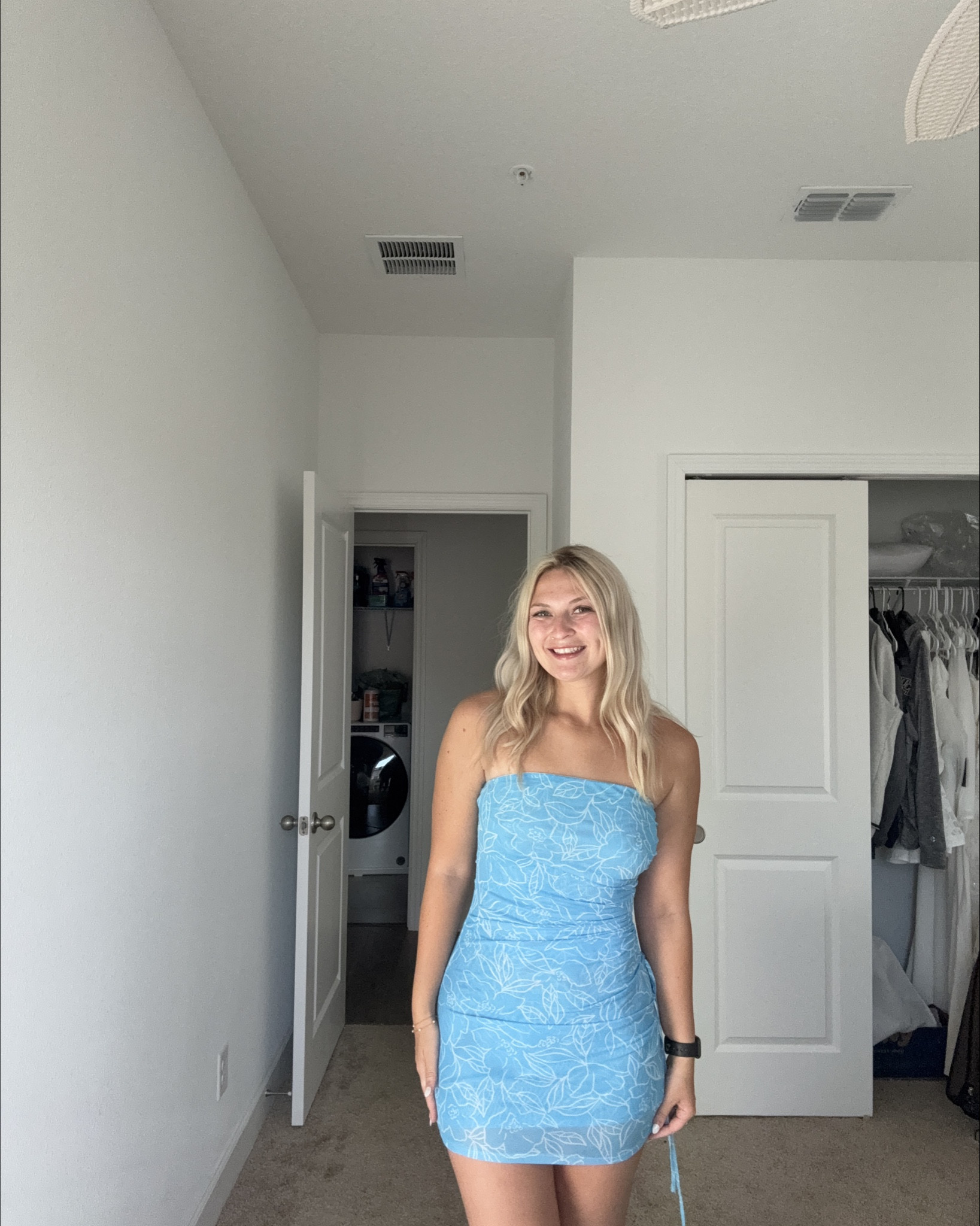 Blue and white floral mini dress🩵

#LTKFindsUnder50 #LTKStyleTip