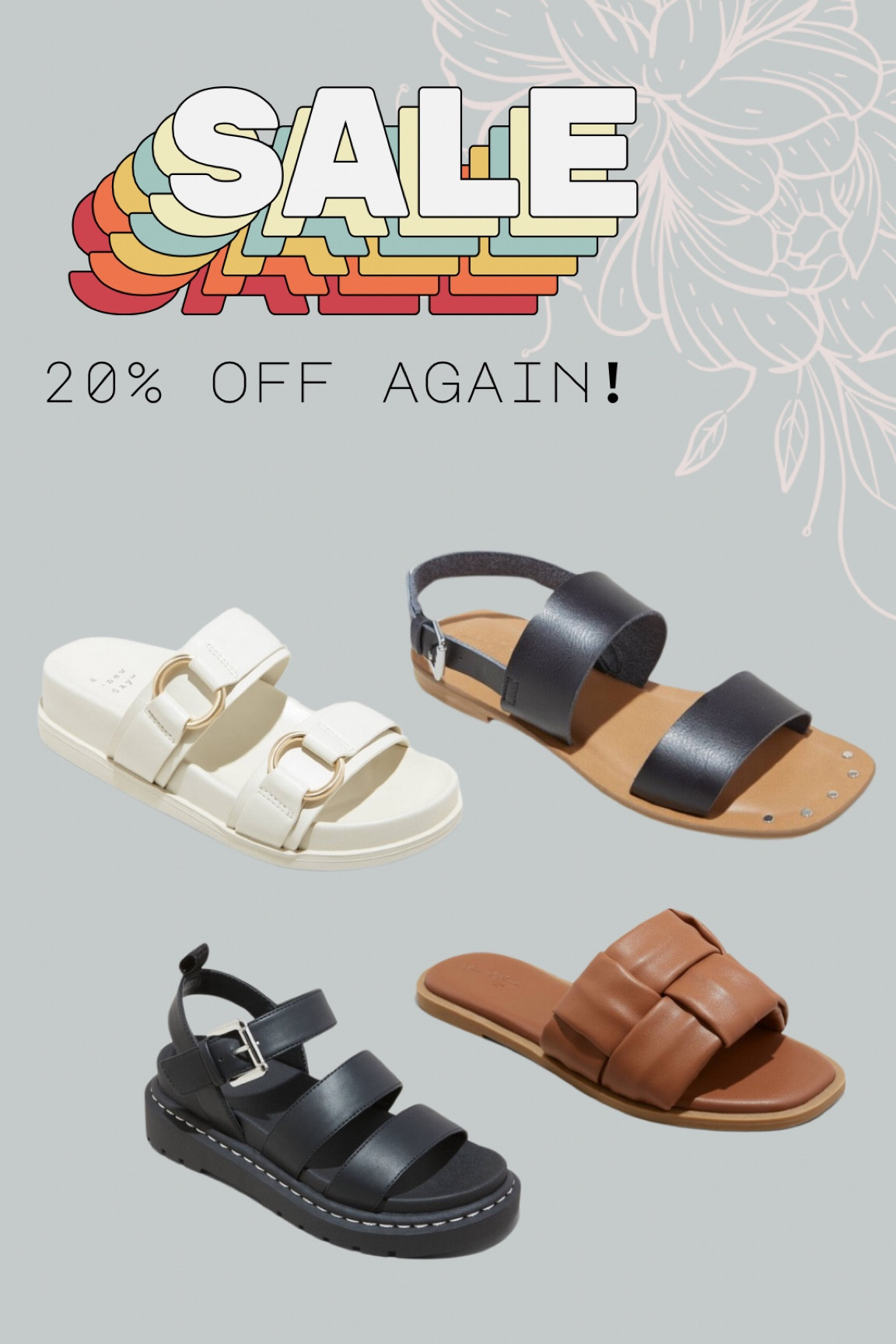 20% off sandals! Save the offer in the Target app under Circle offers 🎯