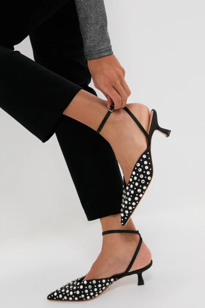 Black Satin with Crystal Rio Heels | Tuckernuck (US)