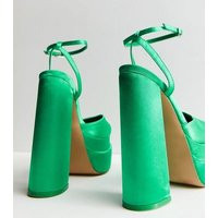 Public Desire Green Satin Platform Heel Sandals New Look | New Look (UK)