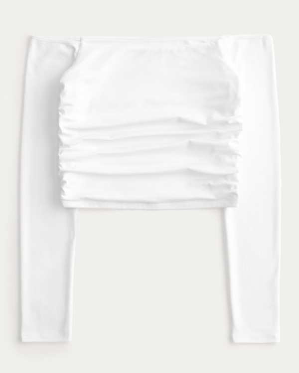 Women's Soft Stretch Seamless Fabric Off-the-Shoulder Shirred Top | Women's Clearance | Hollister... | Hollister (US)