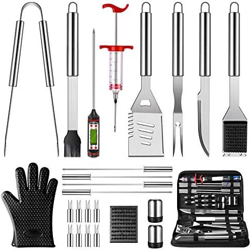 OlarHike Grilling Accessories BBQ Grill Tools Set, 25PCS Stainless Steel Grilling Kit for Smoker,... | Amazon (US)