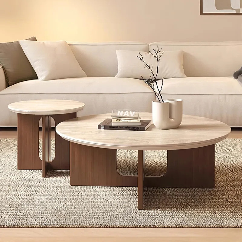 Jenni Dwelstone 35.43" Picture color Sintered Stone Round Coffee Table | Wayfair | Wayfair North America