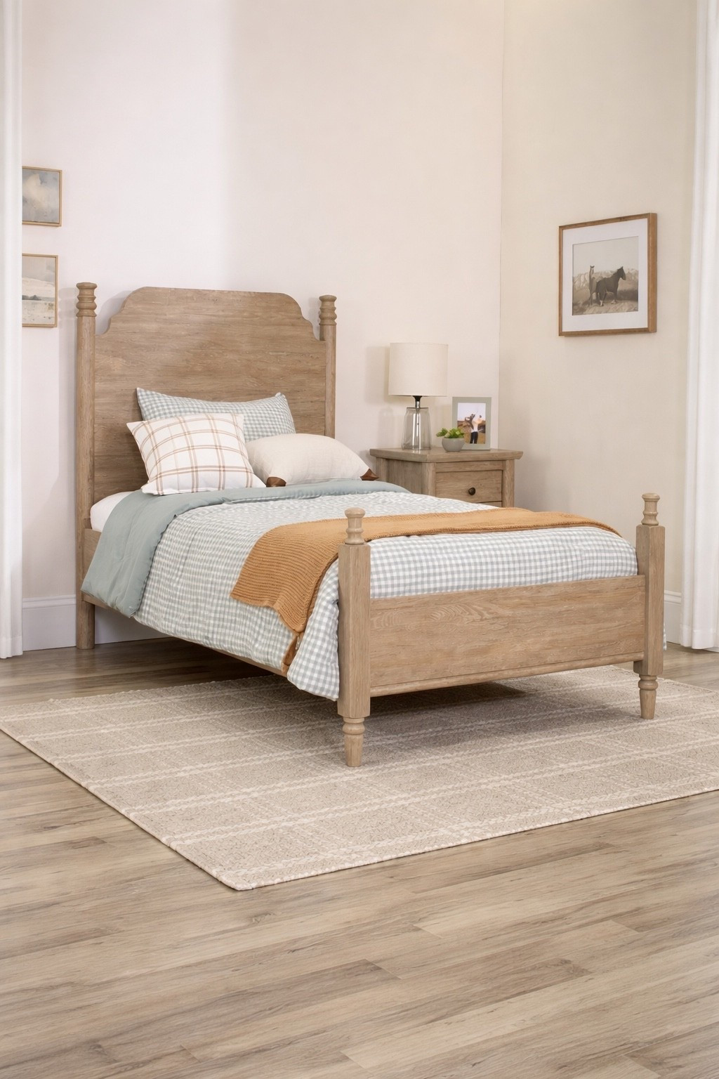 New twin bed from Walmart! This matches, our favorite nightstands that now come in a smaller version. How cute would this be for kids that share a room with two twin beds and the larger nightstand in between?

#LTKHome