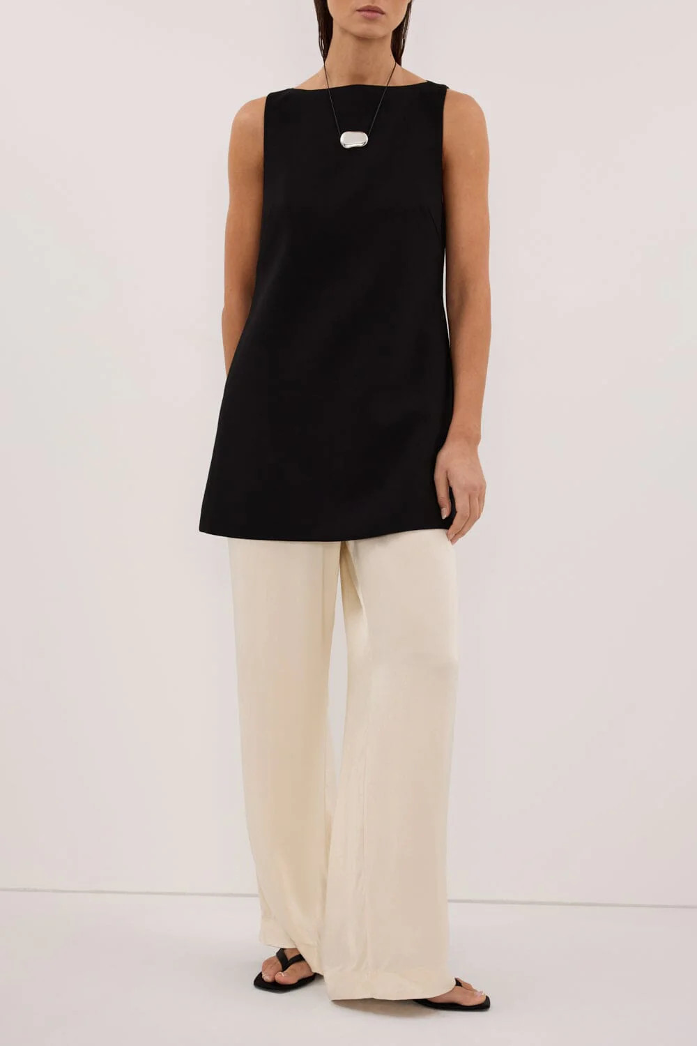 MONICA CREAM SATIN PANT | DISSH