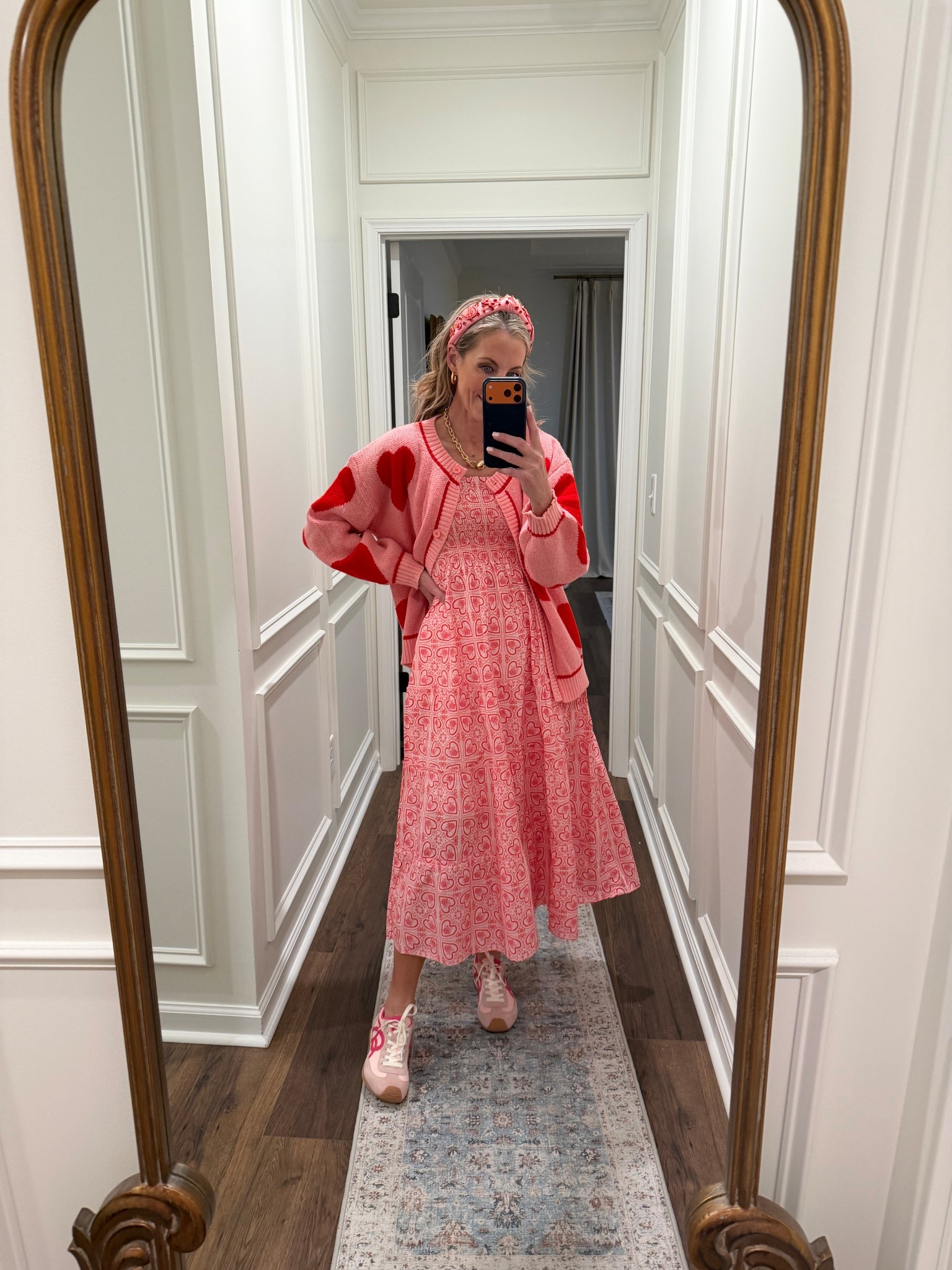 I know a good theme. This dress is definitely a splurge from Hill house, but it comes in so many different color options. I have it here in the Sweetheart hearts wearing a size extra small paired it with this oversized heart cardigan from Amazon a save in a splurge.  

#LTKgrwm #LTKootd #LTKValentine