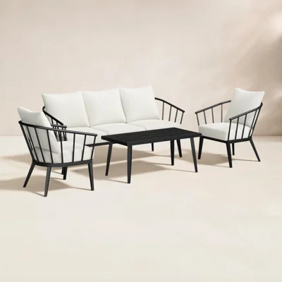 Serena 4-Piece Outdoor Seating Group with Sunbrella® Cushions | Wayfair North America