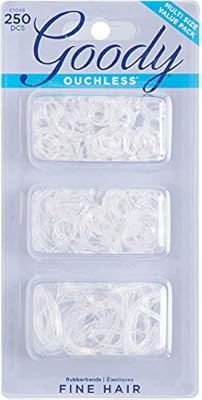 Goody Women's Hair Ouchless Multi Clear Polyband Elastics, 250 Count | Amazon (US)