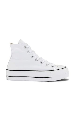 Converse Chuck Taylor All Star Lift Hi Sneaker in White & Black from Revolve.com | Revolve Clothing (Global)