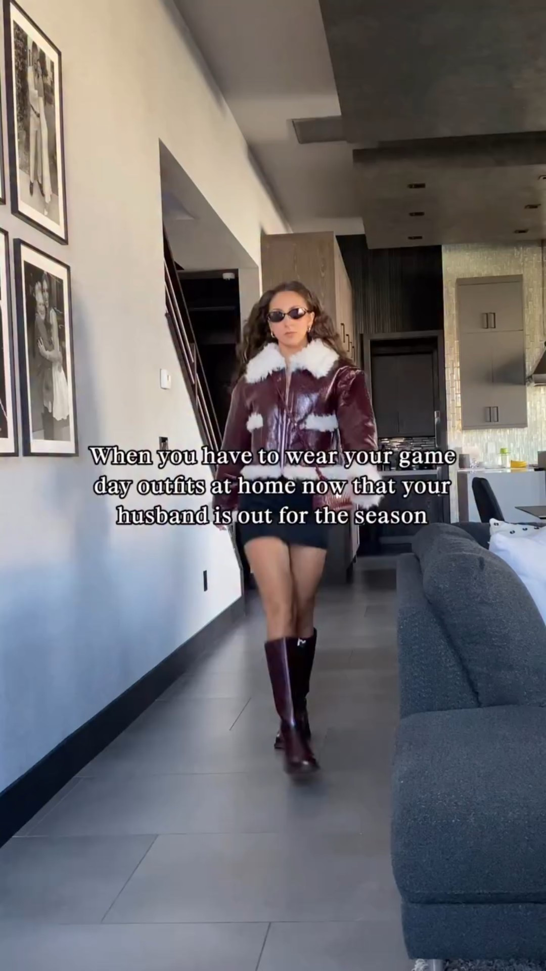 Fashion show from home 💁‍♀️Love this burgundy coat!!

Bag is @clearly_custom 🫶🏼

#gameday #commanders #wag #nflwife #wags #wag #gamedayoutfit

#LTKSeasonal #LTKStyleTip