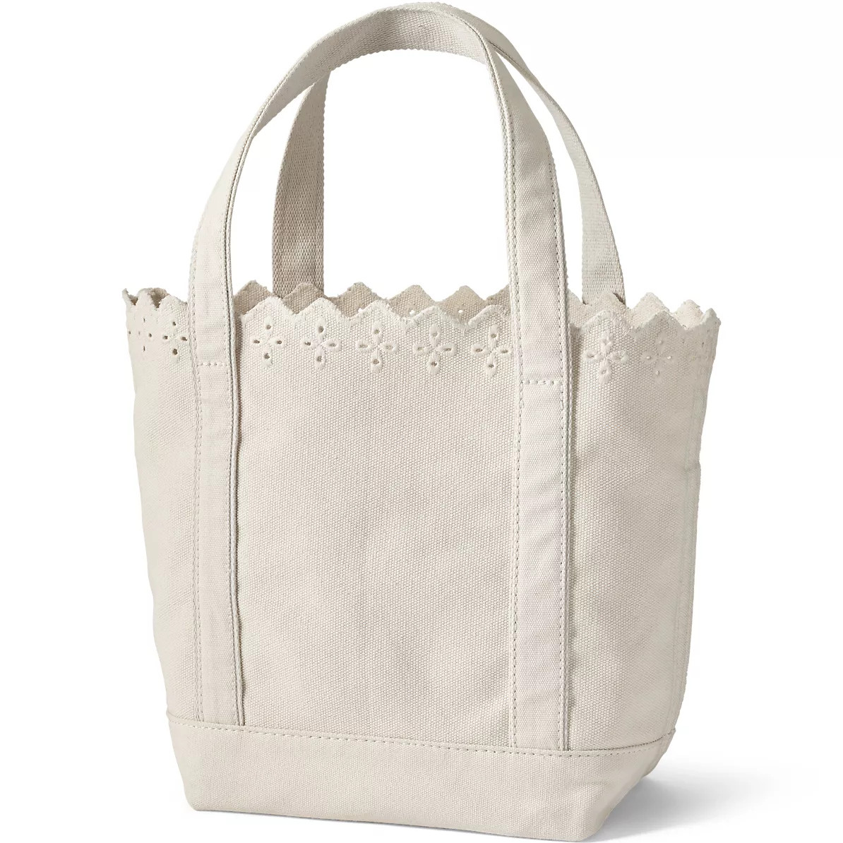 Medium Eyelet Canvas Open Top Tote | Lands' End (US)