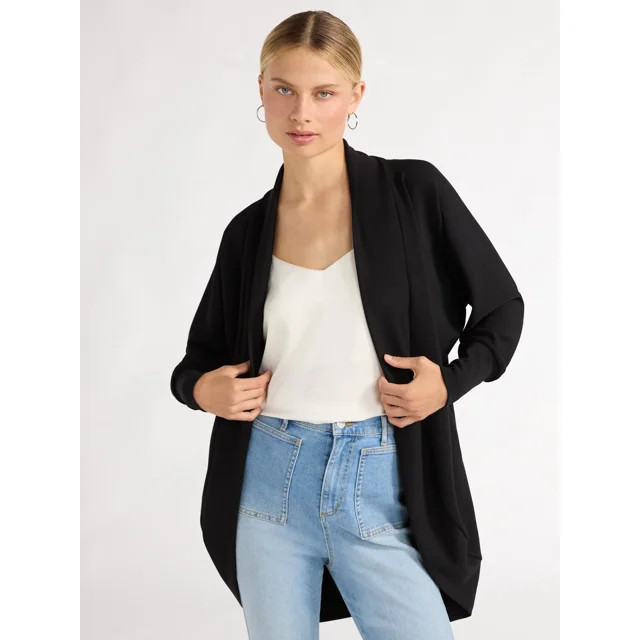 Scoop Women’s Ultimate ScubaKnit Cardigan, Sizes XS-XXL | Walmart (US)