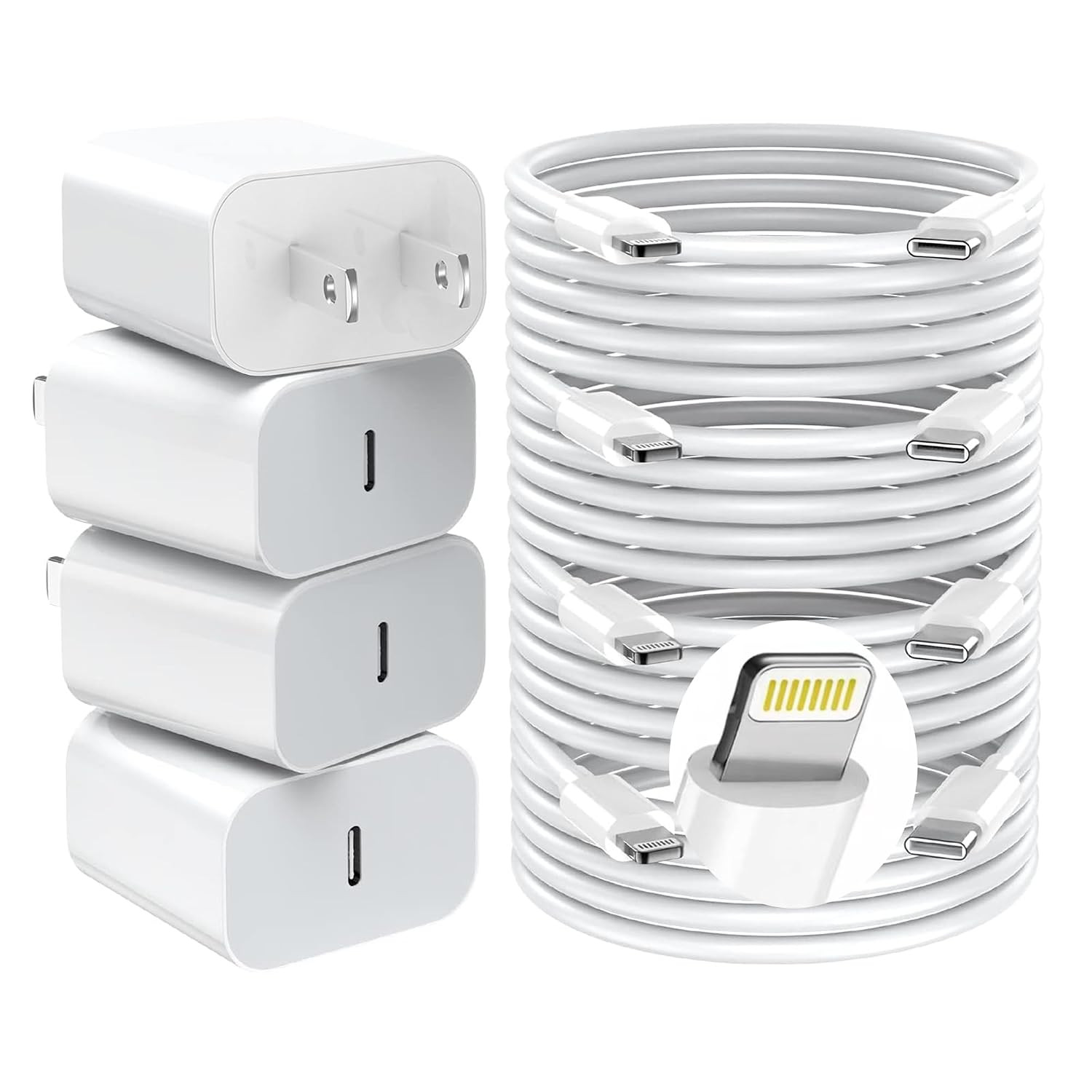 iPhone Charger Fast Charger,USB C Charger 4 Pack, 6FT Lightning Cable | Amazon (US)