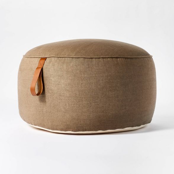 Pouf with Leather Loop Handle - Threshold™ designed with Studio McGee | Target